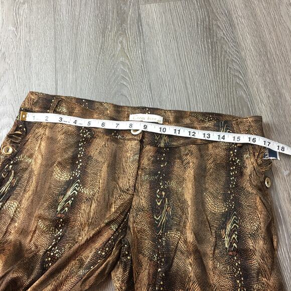 NWT Cicci Kizz Leopard Print Mid Rise Straight Leg Pants Brown Size 40 - Picture 5 of 7